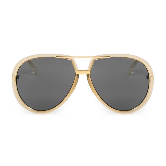 Gucci Gold Clear Aviator Sunglasses - Picture 1 of 5